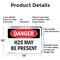 Signmission H2S May Be Present Danger Sign, Aluminum, 14in W x 10in L, 2PK OS-2PACK-DS-A-1014-L-1829 - alternate 5